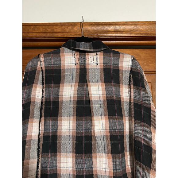 Free People We The Free Women's Kyoto Plaid Cropped Oversized Button-Up Shirt S - Picture 10 of 12